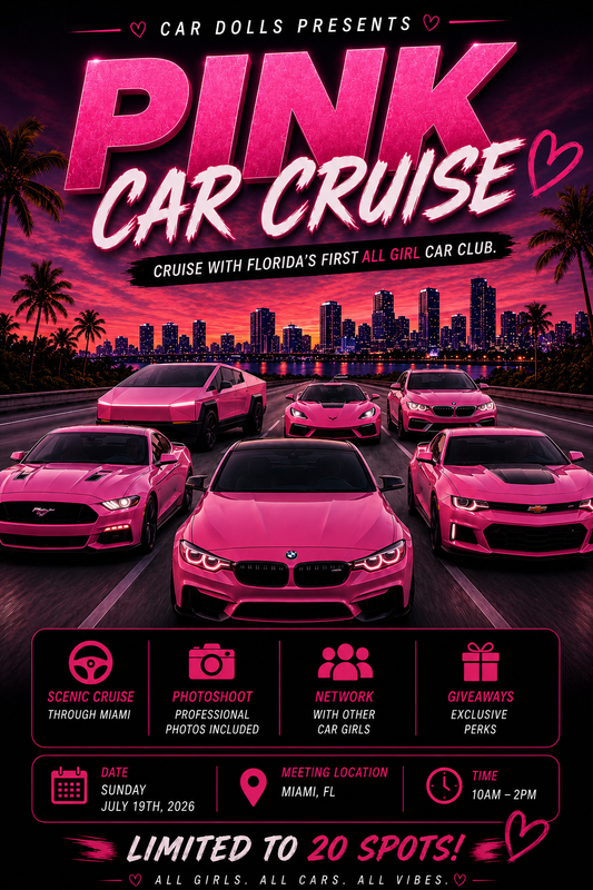 Miami Pink Car Cruise 7/19